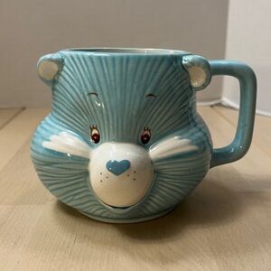 Vintage Care Bears Sleepy Bear Blue & White Ceramic Mug Coffee Cup Made in Korea